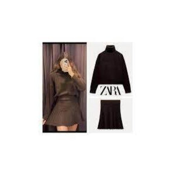 NWT ZARA BROWN PLAIN HIGH COLLAR TURTLENECK SWEATER, SIZE: LARGE (Fits like M) - Picture 6 of 6